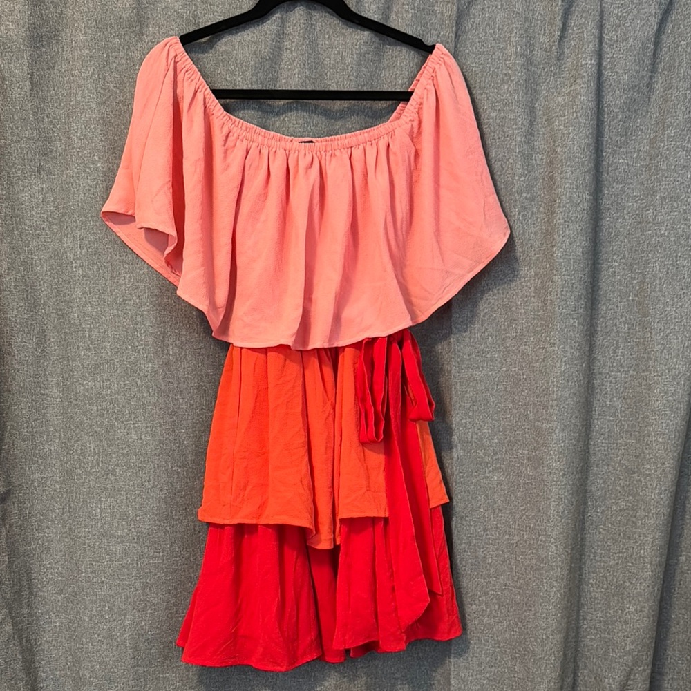 Colorful, fun Off-Shoulder Dress!